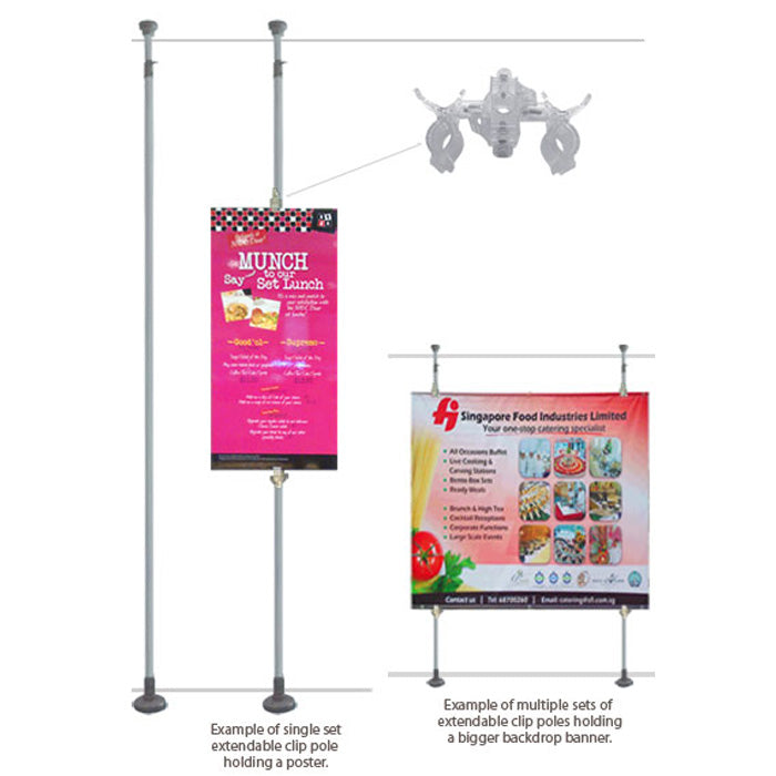 EXTENDABLE CLIP POLE - Pullupstand.com Pte Ltd